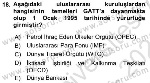 İşletme İlkeleri Dersi 2024 - 2025 Yılı (Final) Dönem Sonu Sınav Soruları 18. Soru