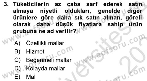 İşletme İlkeleri Dersi 2025 - 2026 Yılı (Vize) Ara Sınav Soruları 3. Soru