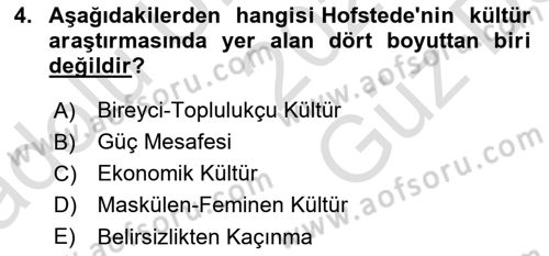 İşletme İlkeleri Dersi 2025 - 2026 Yılı (Vize) Ara Sınav Soruları 4. Soru