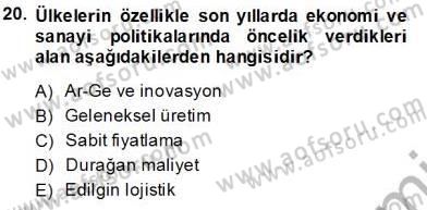 İşletme Fonksiyonları Dersi 2013 - 2014 Yılı Tek Ders Sınav Soruları 20. Soru