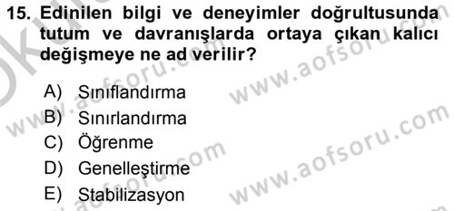 İşletme Fonksiyonları Dersi 2018 - 2019 Yılı Yaz Okulu Sınavı 15. Soru