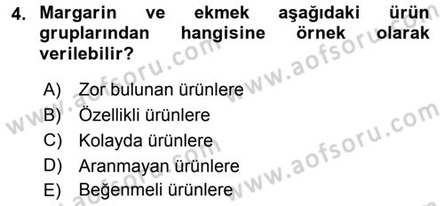 İşletme Fonksiyonları Dersi 2018 - 2019 Yılı Yaz Okulu Sınavı 4. Soru