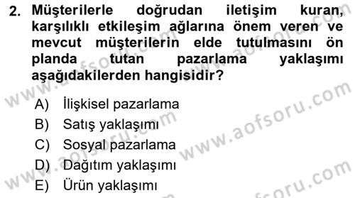 İşletme Fonksiyonları Dersi 2024 - 2025 Yılı (Final) Dönem Sonu Sınav Soruları 2. Soru