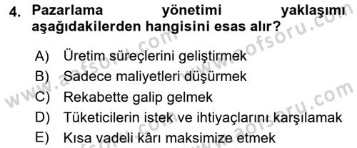 İşletme Fonksiyonları Dersi 2024 - 2025 Yılı Yaz Okulu Sınav Soruları 4. Soru