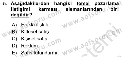 İşletme Fonksiyonları Dersi 2024 - 2025 Yılı Yaz Okulu Sınav Soruları 5. Soru