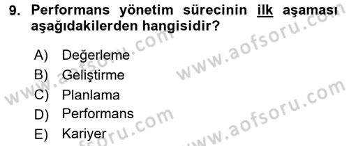 İşletme Fonksiyonları Dersi 2024 - 2025 Yılı Yaz Okulu Sınav Soruları 9. Soru