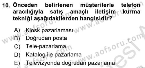 İşletme Fonksiyonları Dersi 2025 - 2026 Yılı (Vize) Ara Sınav Soruları 10. Soru