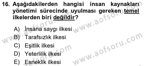 İşletme Fonksiyonları Dersi 2025 - 2026 Yılı (Vize) Ara Sınav Soruları 16. Soru