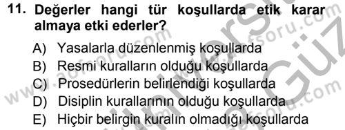 Genel İşletme Dersi Ara Sınavı Deneme Sınav Soruları 11. Soru