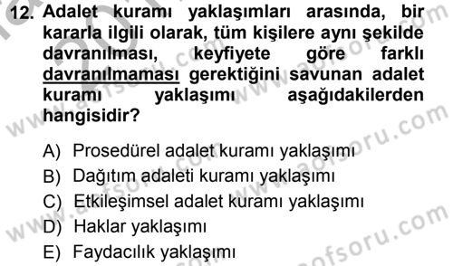 Genel İşletme Dersi Ara Sınavı Deneme Sınav Soruları 12. Soru