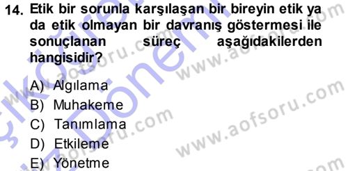 Genel İşletme Dersi Ara Sınavı Deneme Sınav Soruları 14. Soru