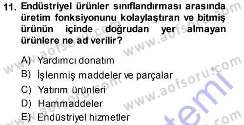 Genel İşletme Dersi 2013 - 2014 Yılı (Final) Dönem Sonu Sınav Soruları 11. Soru
