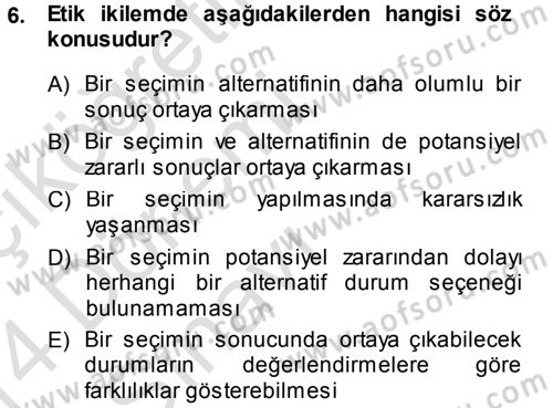 Genel İşletme Dersi 2013 - 2014 Yılı Tek Ders Sınav Soruları 6. Soru