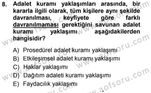 Genel İşletme Dersi 2013 - 2014 Yılı Tek Ders Sınav Soruları 8. Soru