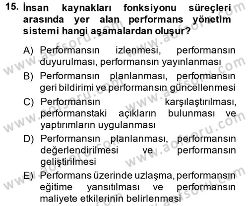 Genel İşletme Dersi 2014 - 2015 Yılı (Final) Dönem Sonu Sınav Soruları 15. Soru