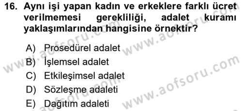 Genel İşletme Dersi 2015 - 2016 Yılı (Vize) Ara Sınav Soruları 16. Soru
