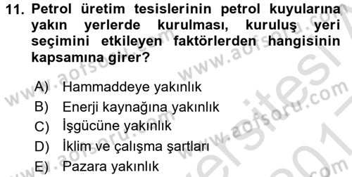Genel İşletme Dersi Ara Sınavı Deneme Sınav Soruları 11. Soru