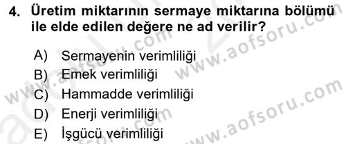 Genel İşletme Dersi 2017 - 2018 Yılı 3 Ders Sınav Soruları 4. Soru