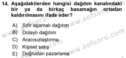 Genel İşletme Dersi 2018 - 2019 Yılı 3 Ders Sınav Soruları 14. Soru