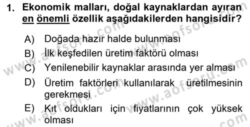 Genel İşletme Dersi Ara Sınavı Deneme Sınav Soruları 1. Soru