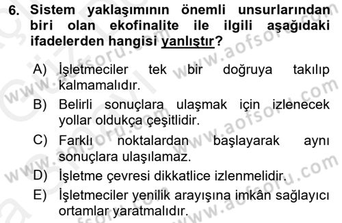 Genel İşletme Dersi 2018 - 2019 Yılı (Vize) Ara Sınav Soruları 6. Soru