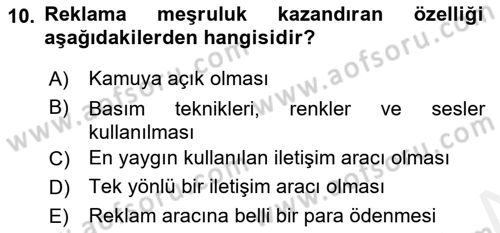Genel İşletme Dersi 2018 - 2019 Yılı (Final) Dönem Sonu Sınav Soruları 10. Soru