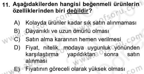 Genel İşletme Dersi 2018 - 2019 Yılı (Final) Dönem Sonu Sınav Soruları 11. Soru