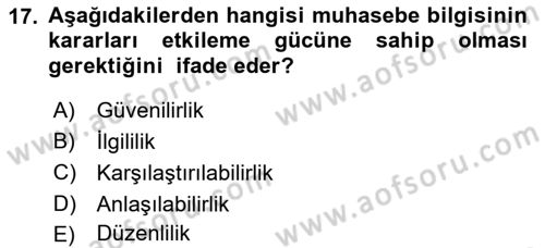 Genel İşletme Dersi 2018 - 2019 Yılı (Final) Dönem Sonu Sınav Soruları 17. Soru