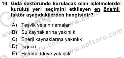 Genel İşletme Dersi Ara Sınavı Deneme Sınav Soruları 19. Soru