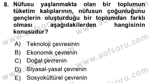 Genel İşletme Dersi Ara Sınavı Deneme Sınav Soruları 8. Soru