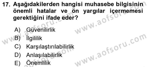 Genel İşletme Dersi 2019 - 2020 Yılı (Final) Dönem Sonu Sınav Soruları 17. Soru