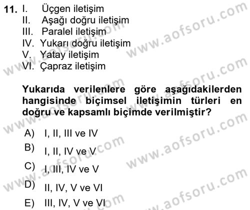 Genel İşletme Dersi 2020 - 2021 Yılı Yaz Okulu Sınav Soruları 11. Soru