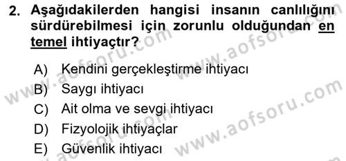 Genel İşletme Dersi 2020 - 2021 Yılı Yaz Okulu Sınav Soruları 2. Soru