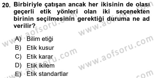 Genel İşletme Dersi Ara Sınavı Deneme Sınav Soruları 20. Soru