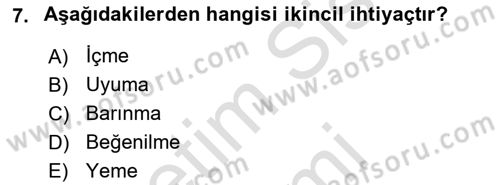 Genel İşletme Dersi Ara Sınavı Deneme Sınav Soruları 7. Soru