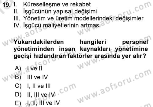 Genel İşletme Dersi 2021 - 2022 Yılı (Final) Dönem Sonu Sınav Soruları 19. Soru