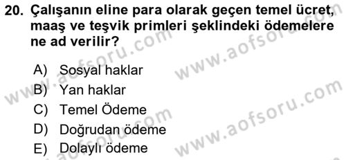 Genel İşletme Dersi 2021 - 2022 Yılı Yaz Okulu Sınav Soruları 20. Soru