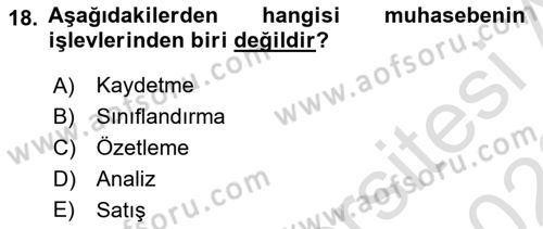 Genel İşletme Dersi 2022 - 2023 Yılı (Final) Dönem Sonu Sınav Soruları 18. Soru