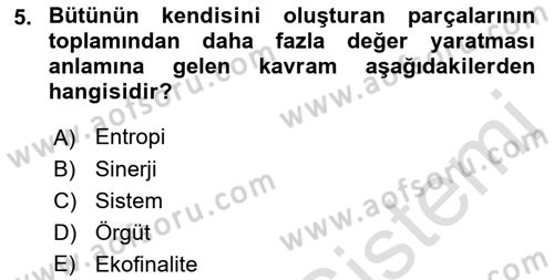 Genel İşletme Dersi 2023 - 2024 Yılı (Vize) Ara Sınav Soruları 5. Soru