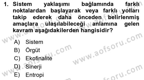 Genel İşletme Dersi 2023 - 2024 Yılı Yaz Okulu Sınav Soruları 1. Soru