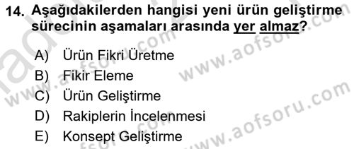 Genel İşletme Dersi 2023 - 2024 Yılı Yaz Okulu Sınav Soruları 14. Soru