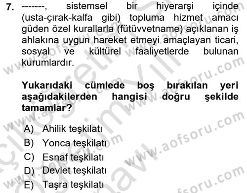 Genel İşletme Dersi 2023 - 2024 Yılı Yaz Okulu Sınav Soruları 7. Soru