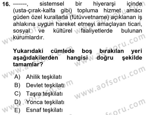 Genel İşletme Dersi 2024 - 2025 Yılı (Vize) Ara Sınav Soruları 16. Soru