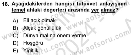 Genel İşletme Dersi Ara Sınavı Deneme Sınav Soruları 18. Soru