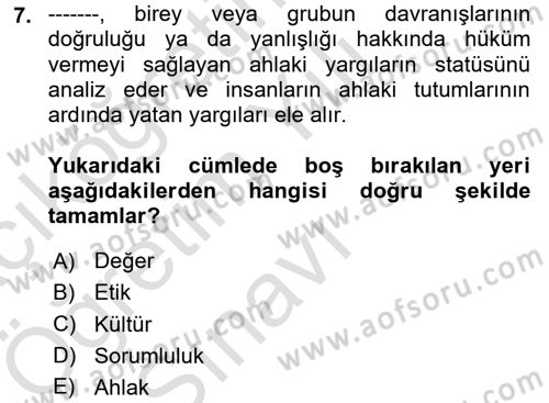 Genel İşletme Dersi 2024 - 2025 Yılı Yaz Okulu Sınav Soruları 7. Soru