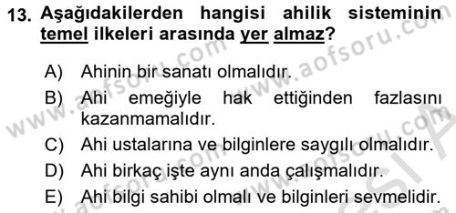 Genel İşletme Dersi 2025 - 2026 Yılı (Vize) Ara Sınav Soruları 13. Soru