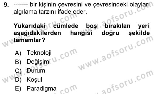 Genel İşletme Dersi 2025 - 2026 Yılı (Vize) Ara Sınav Soruları 9. Soru
