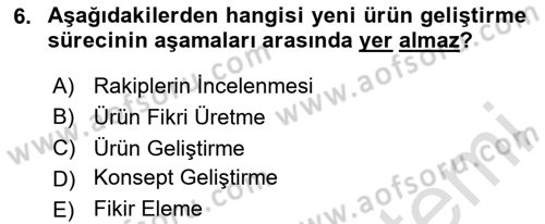 Genel İşletme Dersi 2025 - 2026 Yılı (Final) Dönem Sonu Sınav Soruları 6. Soru