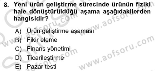 Genel İşletme Dersi 2025 - 2026 Yılı (Final) Dönem Sonu Sınav Soruları 8. Soru
