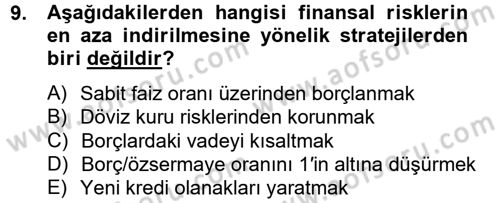 Girişimcilik Dersi 2012 - 2013 Yılı (Final) Dönem Sonu Sınav Soruları 9. Soru